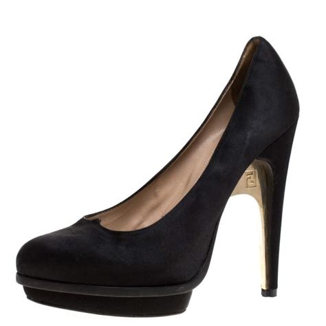 fendi satin buckle pump|Fendi high heel pumps.